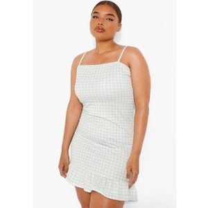 NWOT Gingham Ruffle Mini dress